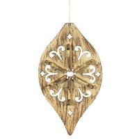 Vickerman 12.75" Wood Grain Foam Shuttle Ornament (3 pack)