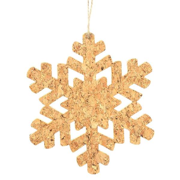 7" Cork Snowflake Ornament (4 pack)