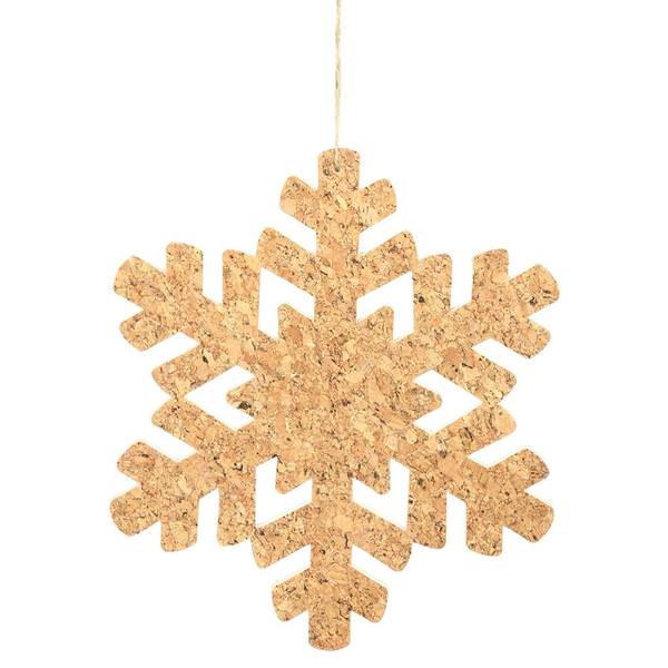 10" Cork Snowflake Ornament (3 pack)