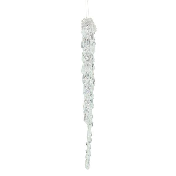 12" Clear Acrylic Icicle Ornament (6 pack)