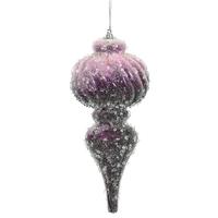 Vickerman 10.25" Plum/Pink Iced Finial Ornament (2 pack)