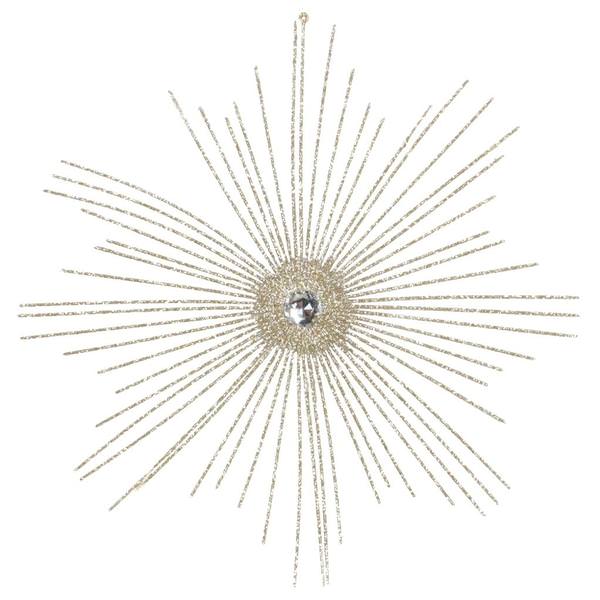 12" Champagne Starburst Ornament (4 pack)