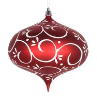 Vickerman 6.5" Red-White Matte Ball Ornament