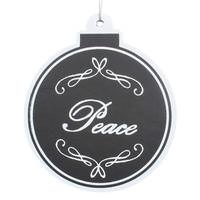 Vickerman 5.5" Black/White (Peace) Hologram Ball Christmas Ornament (6 pack)