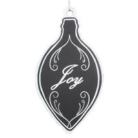 Vickerman 7" Black/White Flat "Joy" Finial Ornament (6 pack)