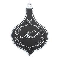 Vickerman 5.5" Black/White Flat "Noel" Onion Ornament (6 pack)
