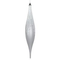 Vickerman 13" Gray Matte Silver Glitter Finish Drop Ornament (2 pack)