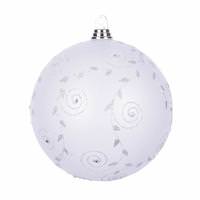 Vickerman 8" Gray/Silver Glitter Jewel Ball Christmas Ornament