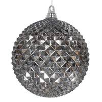 Vickerman 8" Pewter Shiny Durian Glitter Ball Ornament