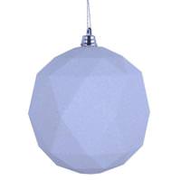 Vickerman 4.75" White Glitter Geometric Ball Ornament (4 pack)