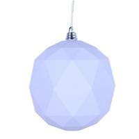 Vickerman 4.75" White Matte Geometric Ball Ornament (4 pack)
