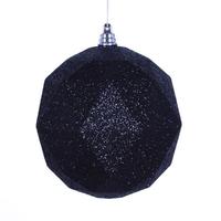 Vickerman 4.75" Black Glitter Geometric Ball Ornament (4 pack)
