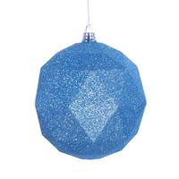 View 4.75" Baby Blue Glitter Geometric Ball Ornament (4 pack)