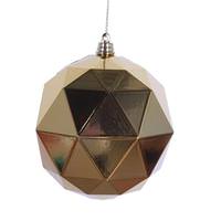 Vickerman 4.75" Honey Gold Shiny Geometric Ball Ornament (4 pack)