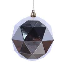 Vickerman 4.75" Champagne Shiny Geometric Ball Ornament (4 pack)