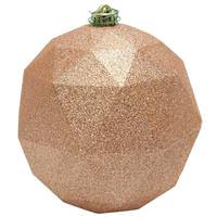 Vickerman 8" Rose Gold Glitter Geometric Ball Ornament