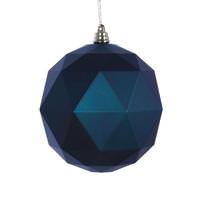 Vickerman 4.75" Sea Blue Matte Geometric Ball Ornament (4 pack)