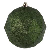 Vickerman 8" Moss Green Glitter Geometric Ball Ornament