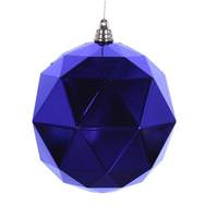 Vickerman 4.75" Purple Shiny Geometric Ball Ornament (4 pack)