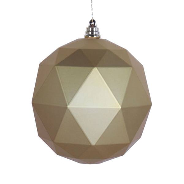 4.75" Gold Matte Geometric Ball Ornament (4 pack)