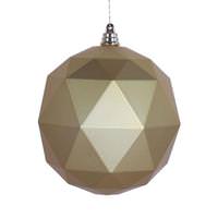Vickerman 4.75" Gold Matte Geometric Ball Ornament (4 pack)