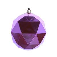 View 4.75" Orchid Shiny Geometric Ball Ornament (4 pack)