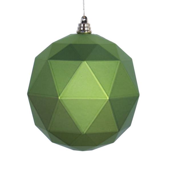 4.75" Lime Matte Geometric Ball Ornament (4 pack)