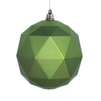View 4.75" Lime Matte Geometric Ball Ornament (4 pack)
