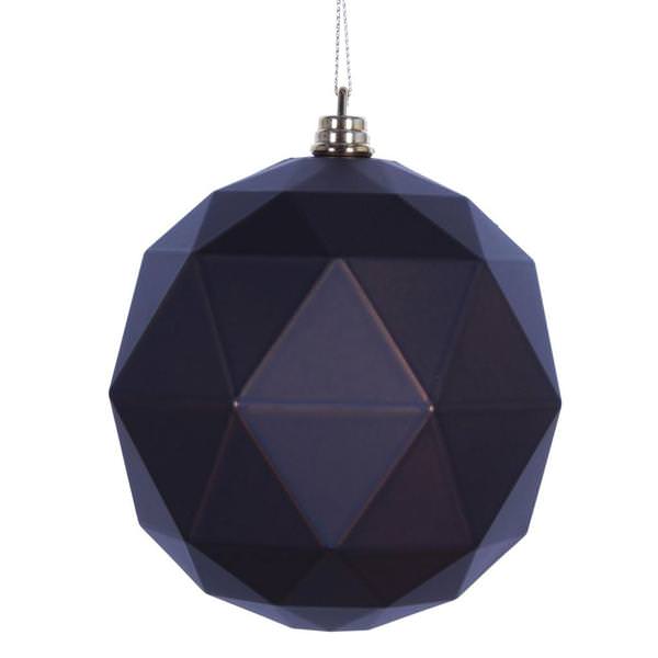 4.75" Chocolate Matte Geometric Ball Ornament (4 pack)