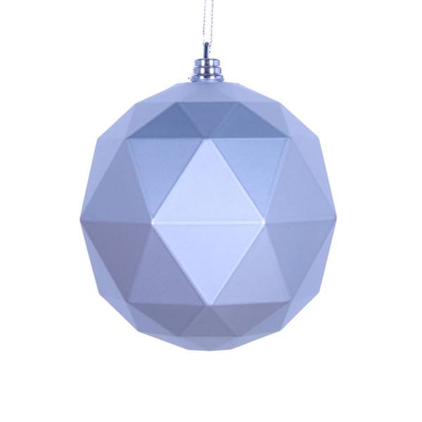 6" Silver Matte Geometric Ball Ornament (4 pack)
