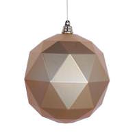 Vickerman 6" Honey Gold Matte Geometric Ball Ornament (4 pack)