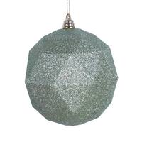 Vickerman 6" Celadon Glitter Finish Geometric Ball Ornament (4 pack)