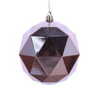 Vickerman 6" Rose Gold Shiny Geometric Ball Ornament (4 pack)