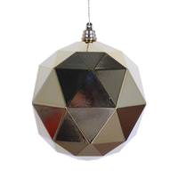 Vickerman 6" Gold Shiny Geometric Ball Ornament (4 pack)