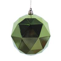 Vickerman 6" Lime Shiny Geometric Ball Ornament (4 pack)