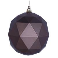 Vickerman 6" Mocha Matte Geometric Ball Ornament (4 pack)