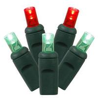 Vickerman 50 Light 25' Green Wire Red / Green LED Wide Angle Miniature String with 6" Spacing