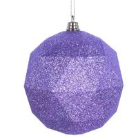 Vickerman 6" Lavender Glitter Finish Geometric Ball Ornament (4 pack)
