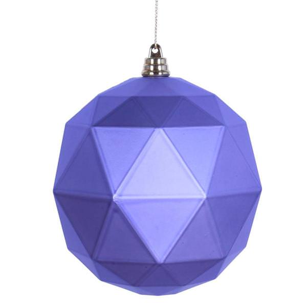 6" Lavender Matte Geometric Ball Ornament (4 pack)