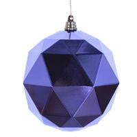 Vickerman 6" Lavender Shiny Geometric Ball Ornament (4 pack)