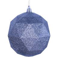 Vickerman 6" Pewter Glitter Finish Geometric Ball Ornament (4 pack)