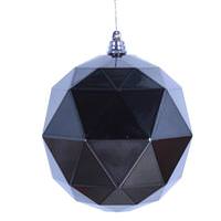 Vickerman 6" Pewter Shiny Geometric Ball Ornament (4 pack)