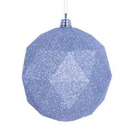 Vickerman 8" Silver Glitter Geometric Ball Ornament