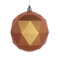 Vickerman 8" Antique Gold Matte Geometric Ball Ornament