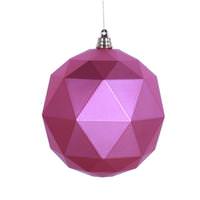 View 8" Mauve Matte Geometric Ball Ornament