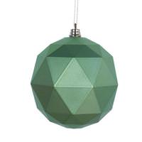 View 8" Celadon Matte Geometric Ball Ornament