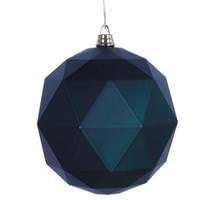Vickerman 8" Midnight Green Matte Geometric Ball Ornament