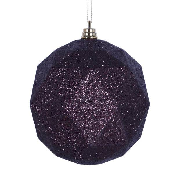 8" Chocolate Glitter Geometric Ball Ornament