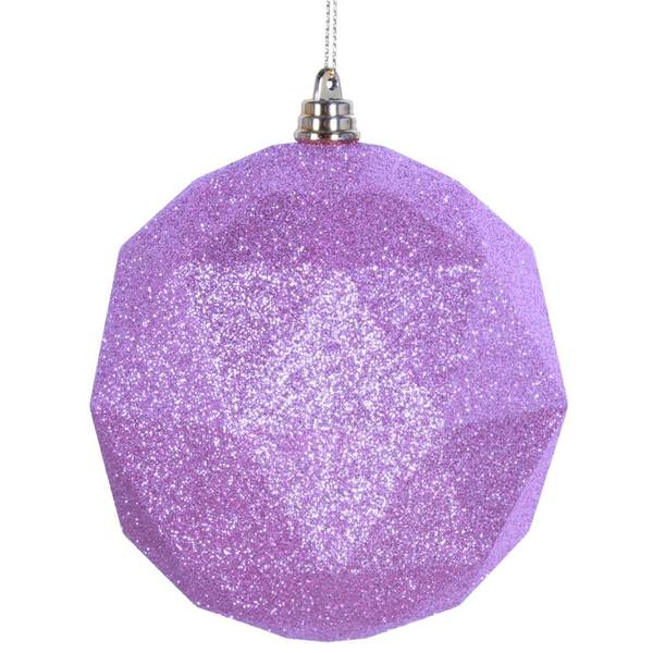 8" Pink Glitter Geometric Ball Ornament