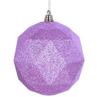 View 8" Pink Glitter Geometric Ball Ornament